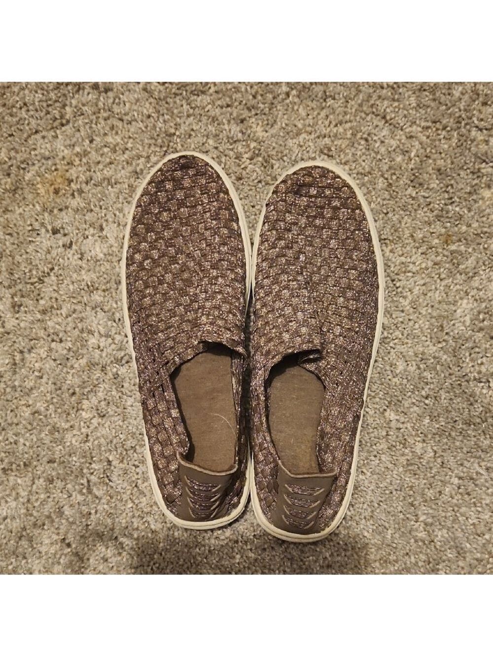 Candie's Brown Woven Slip On Casual 6.5 Athletic Flats